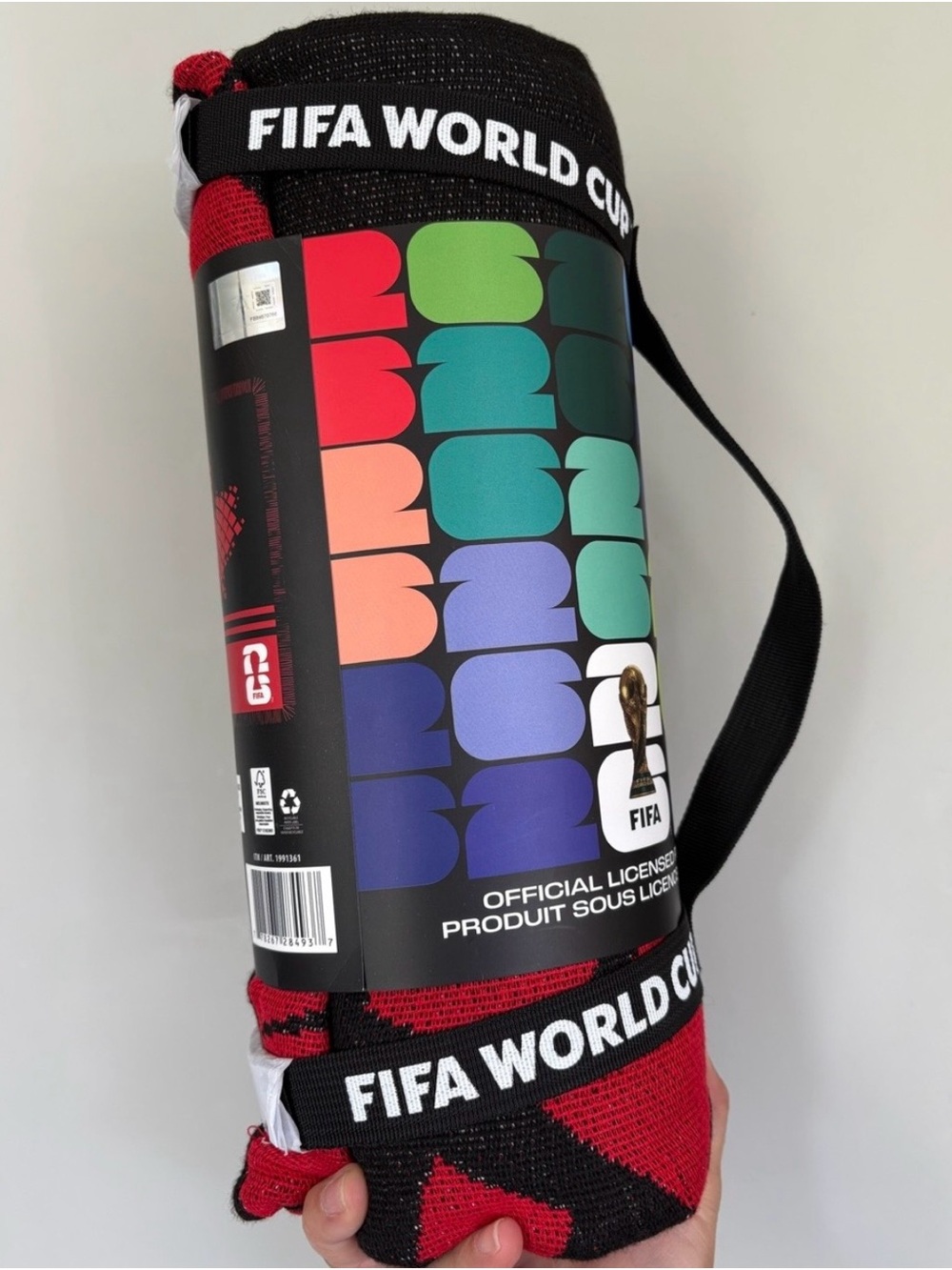 NEW FIFA World Cup Knit Throw Blanket - Red & Black